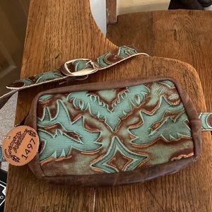Crimson Willow Leather Bum Bag EUC